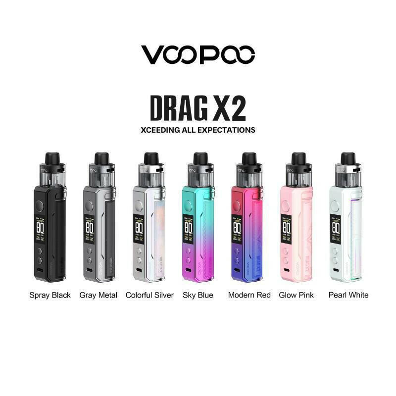 VooPoo Drag X2 80W 18650 Pod System Starter Kit With Refillable 5ML PnP X Pod Tank by Earth's Bounty E-Juice VooPoo Drag X2 80W 18650 Pod System Starter Kit With Refillable 5ML PnP X Pod Tank by Earth's Bounty E-Juice