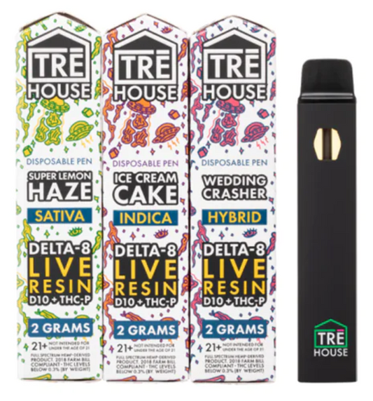 Tre House Live Resin D8 D10 THCP Disposable (2Grams)