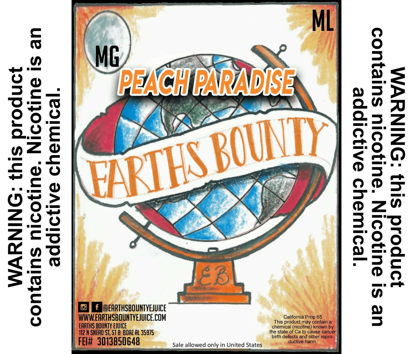 Peach Paradise - Earths Bounty E-Juice