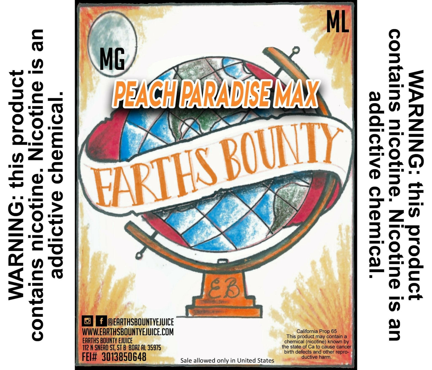 Peach Paradise Max - Earths Bounty E-Juice