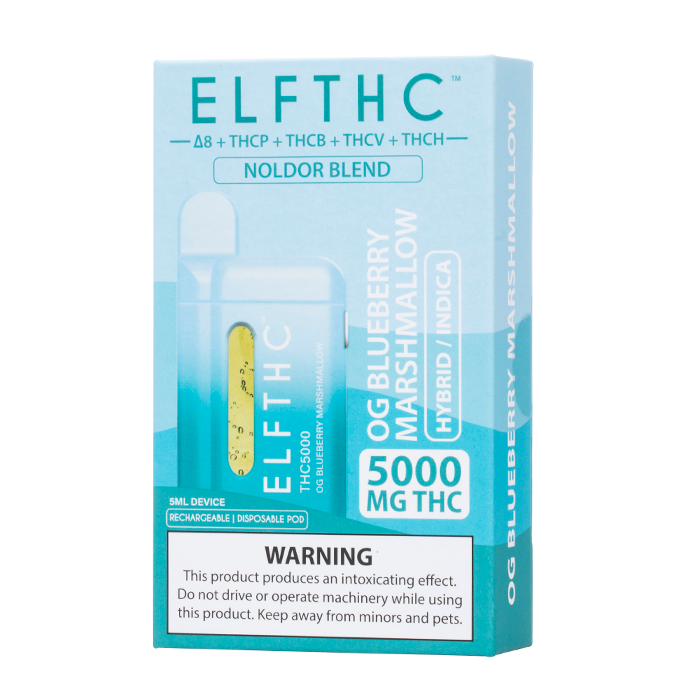 ELFTHC Noldor Blend D8+THCP+THCB+THCV+THCH 380mah Rechargeable Disposable Vape 5000MG THC 5Gram