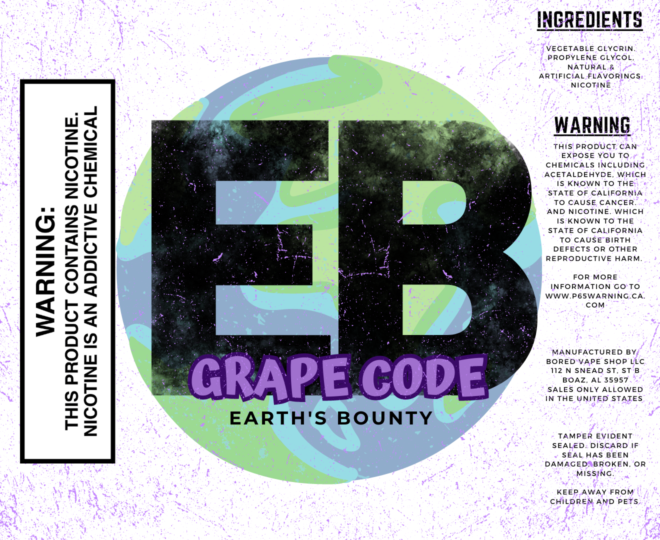 Grape Code by Earth's Bounty E-Juice