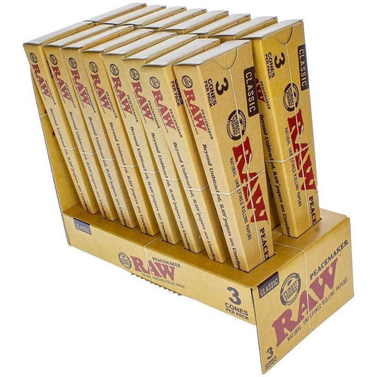 RAW Classic Pre-Rolled Peacemaker Cones - Pack of 3 Cones