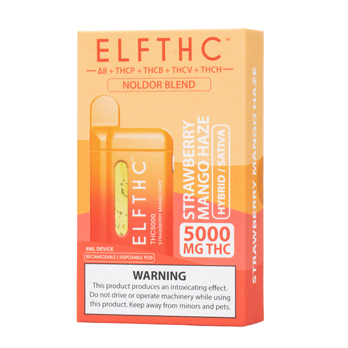 ELFTHC Noldor Blend D8+THCP+THCB+THCV+THCH 380mah Rechargeable Disposable Vape 5000MG THC 5Gram