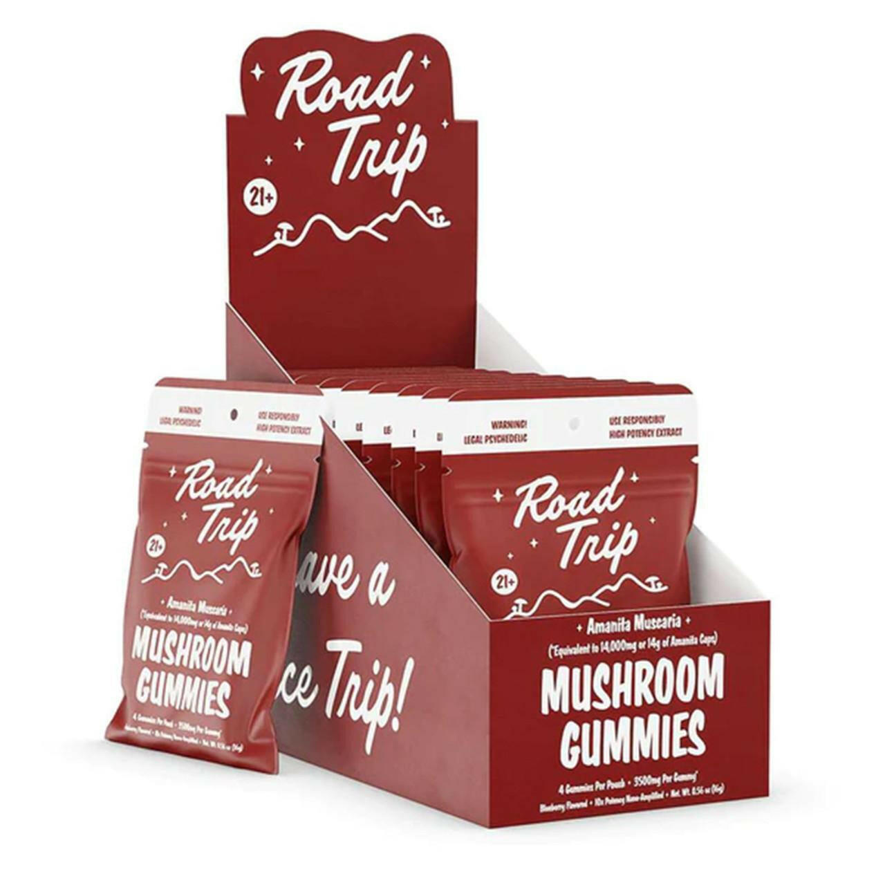 Road Trip Amanita Muscaria Mushroom Gummies 14000MG 4 count Pouch by ...