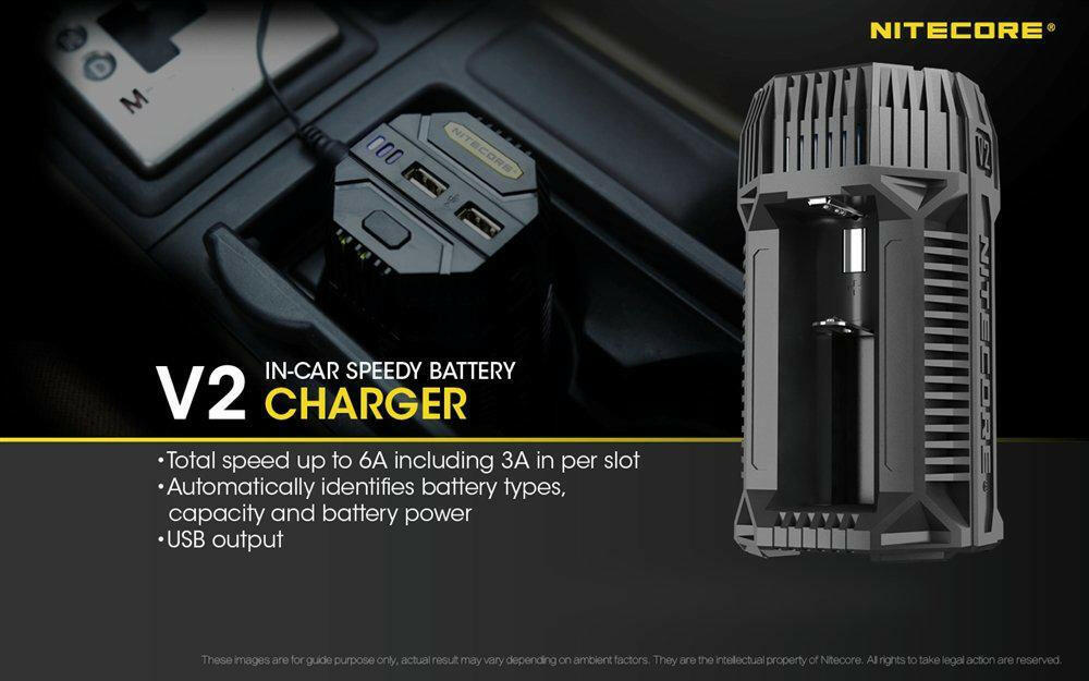 Nitecore V2 In-Car Speedy Battery Charger