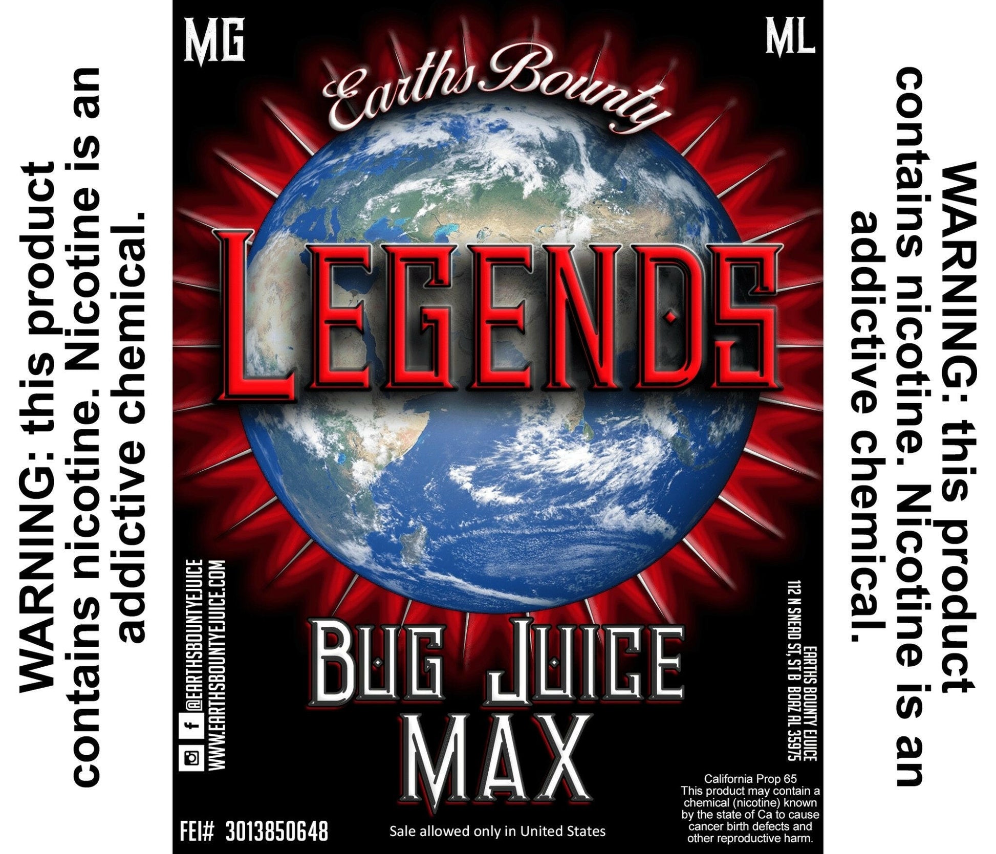 Legends Bug Juice Max - Earths Bounty E-Juice