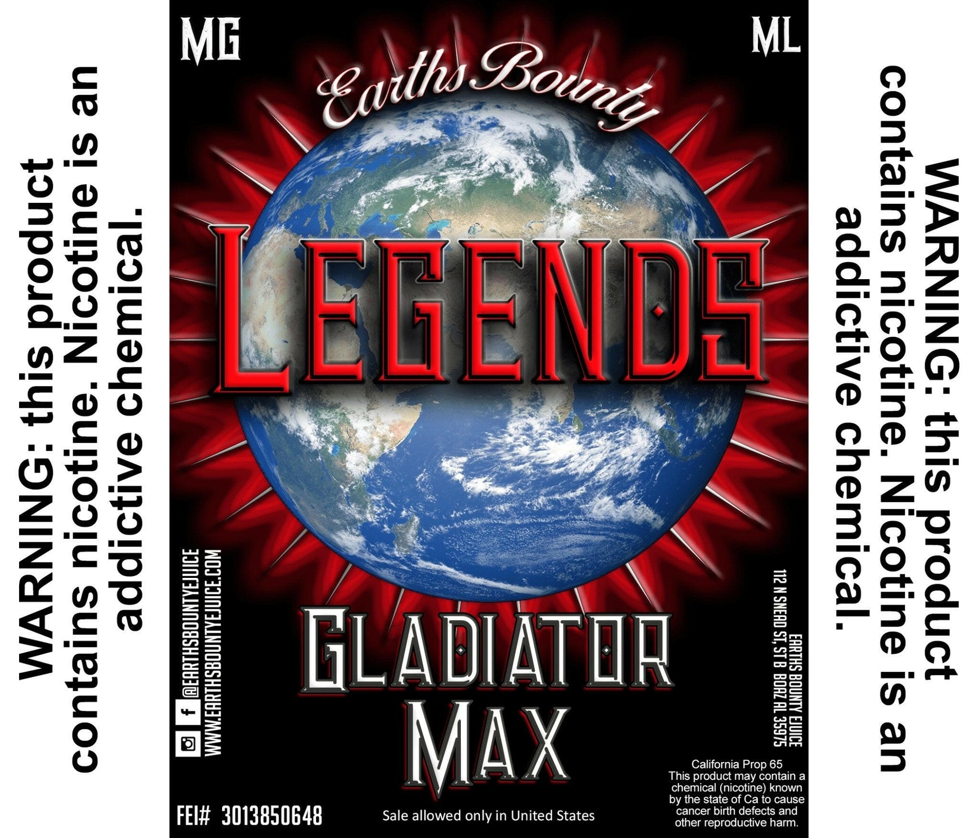 Legends Gladiator Max - Earths Bounty E-Juice