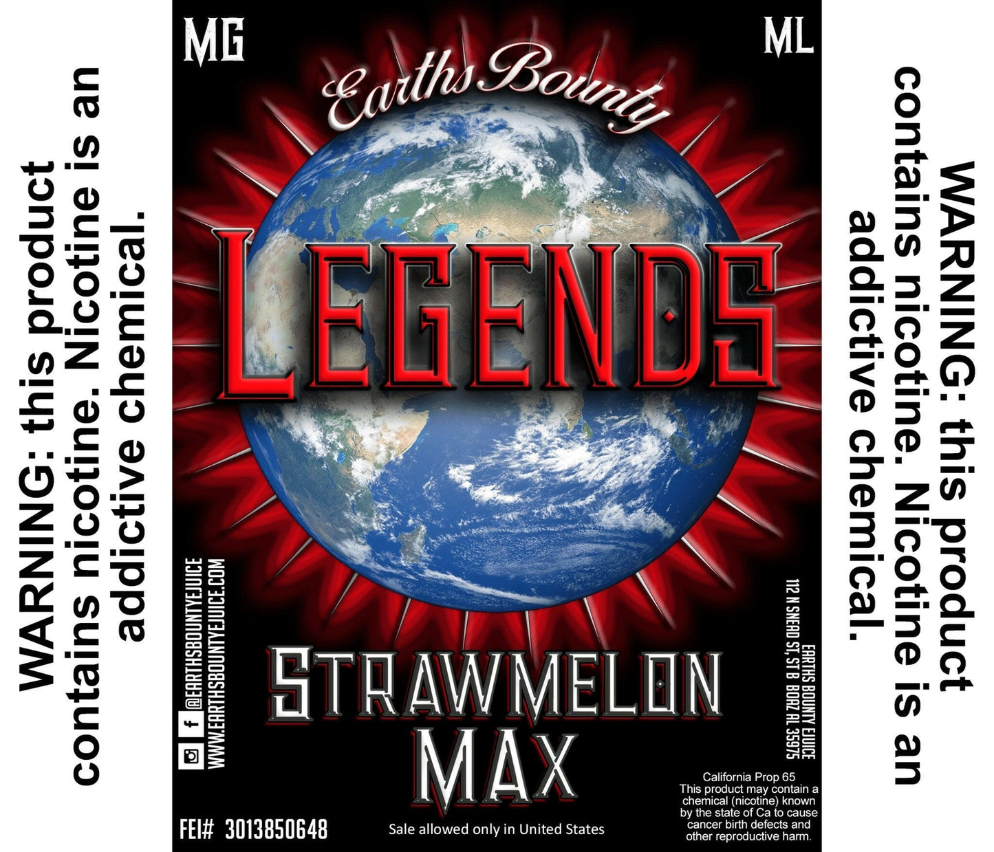 Legends Strawmelon Max - Earths Bounty E-Juice